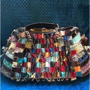 Large leather patchwork handbag and shoulder